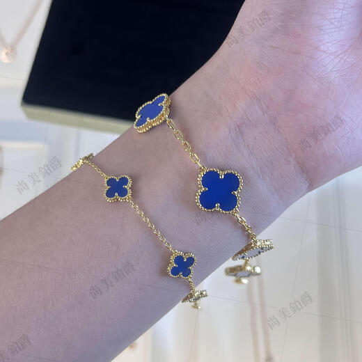 Junbu four-leaf clover five-flower bracelet clover women light luxury 18k rose gold red agate gift for girlfriend rose gold white mother-of-pearl