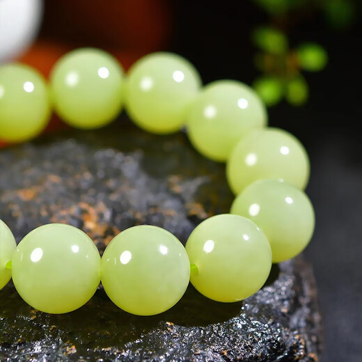 Jiada Baoya Hotan Jade Bracelet Men's Yellow Mouth Material Bracelet Women's Round Beads 16mm Xinjiang Ruoqiang High-end Collection Buddha Beads Chicken Oil Yellow Hotan Jade Bracelet