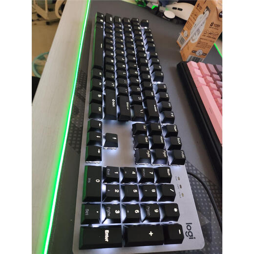 罗技（G）正品罗技二手K845机械键盘有线电竞游戏办公USB接口电脑专用 纯黑色全新键帽 青轴九成新键盘轻微有使用痕迹