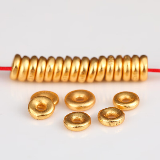 DL 1998 Fat Donglai same style bracelet gold spacer ancient gold small spacer 925 silver gold plated spacer DIY bracelet cultural toy spacer beads diameter 5mm thick 1mm hole 1.5mm/thin style