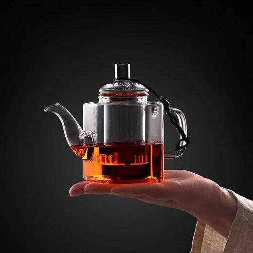 New Chinese teapot household tea brewing device tea water separation explosion-proof thickened glass high temperature resistant square teapot 350ml 1 piece