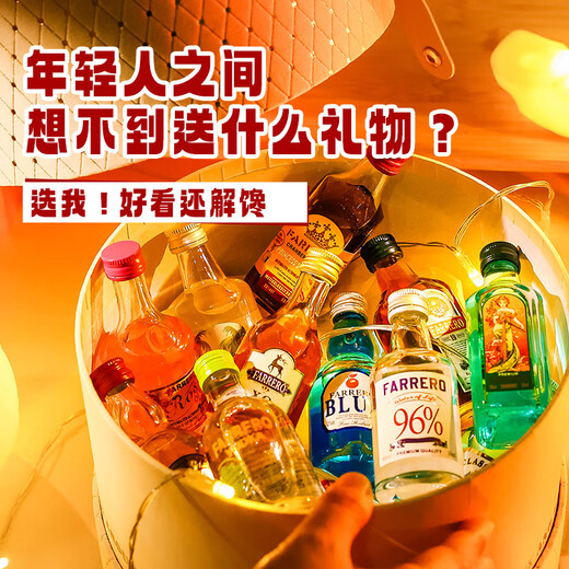 路易马西尼洋酒伏特加朗姆酒威士忌白兰地金酒调酒50毫升小酒版 50mL 12瓶 调酒套装