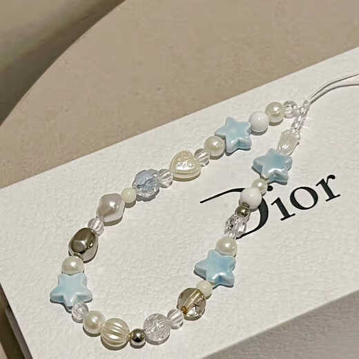 Beiyipin new mobile phone lanyard wrist phone case chain ins summer sea salt star mobile phone lanyard beaded hanging chain lanyard anti-fall wrist pendant wrist strap hanging chain pendant