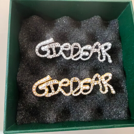 Ji Amash novel 2025 new authentic light luxury niche fashion classic English letters versatile accessories gold