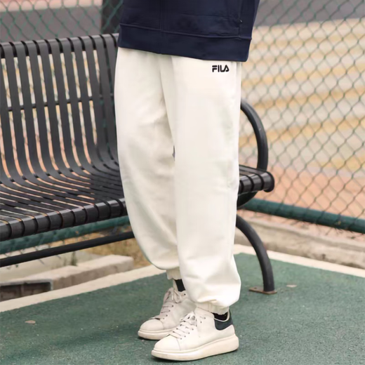 Fila 2024 Couple Sports Pants Autumn and Winter Style Velvet Men's and Women's Trousers Casual Pants Loose Tie-Leg Sweatpants F51W449601FBK Black Women's Style Velvet XS