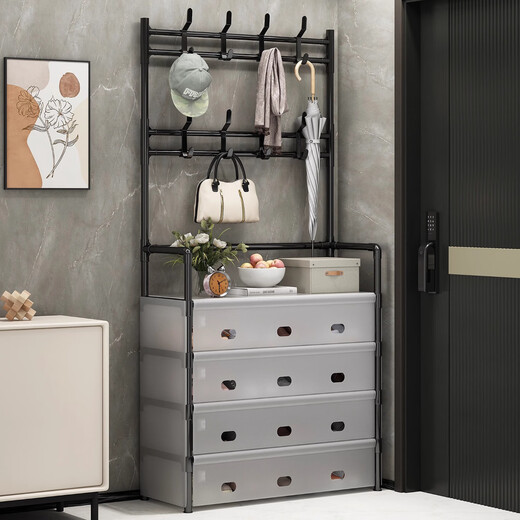 Xinwujia Dustproof Shoe Rack Home Storage Rack Student Dormitory Door Shoe Rack Rental Bedroom Multi-layer Shoe and Hat Integrated Rack White-4 Layers 60CM Upgraded Dustproof Style