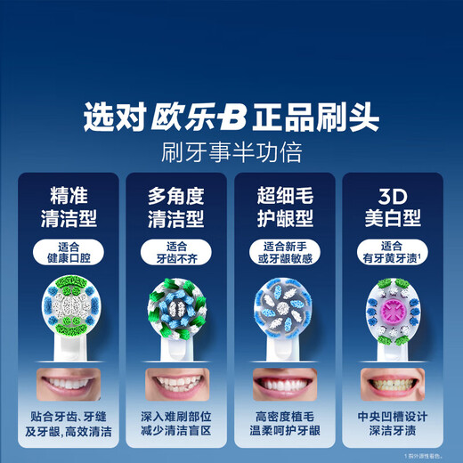 Oral-B adult electric toothbrush head original adaptation P/Pro/D series small round ultra-fine hair soft care cleaning replacement brush head EB60X 3 pieces