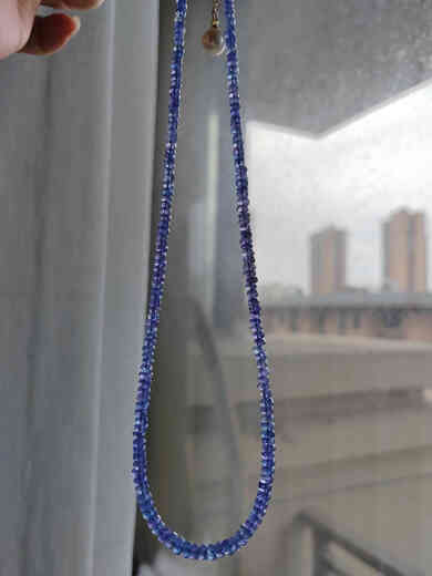 Shilian Natural India imported tanzanite necklace high-quality ice-transparent gem-grade blue-purple necklace pink tourmaline necklace bracelet high-quality ice-transparent tanzanite necklace about 3-4.2