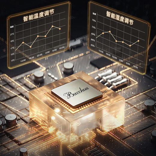 Bacchus smart cigar cabinet WiFi control + ammonia removal, multi-functional independent humidity control, constant temperature and humidity, naked and alcohol-free Spanish cedar wood inverter compressor, air-cooled humidifier, 6th generation inverter model + light strip, 400-500 pieces, 83L