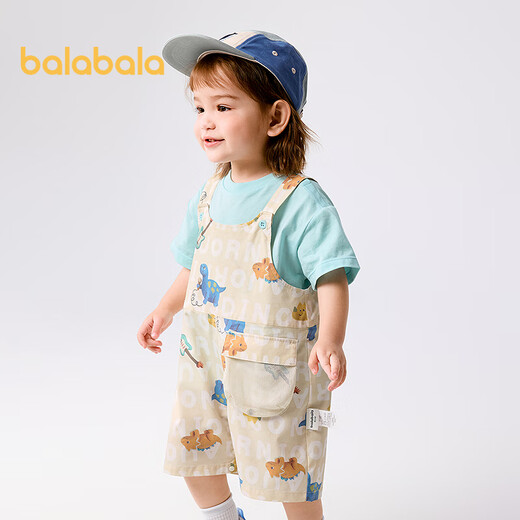 Balabala baby short-sleeved suit for boys and girls summer style overalls two-piece set 2025 fashionable 209225119203
