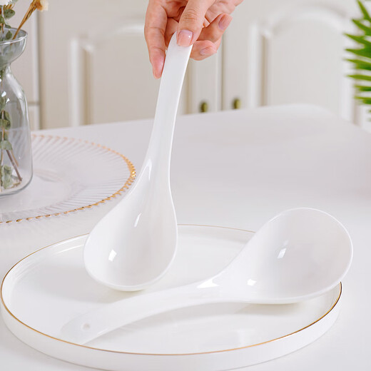 Sky Top large ceramic spoon rice spoon bone china pure white household tableware Mago 1 piece