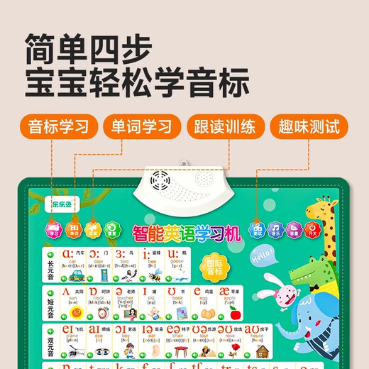 Leleyu smart English learning machine children's toys early education wall chart English alphabet phonetic symbols audio point reading birthday gift