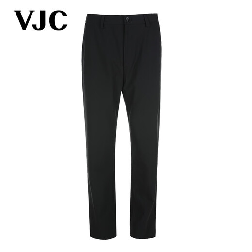 威杰思（VJC）2025春季新品男装轻奢时尚休闲裤刺绣百搭日常通勤长裤 B24AP3519 黑色 常规 2XL /54