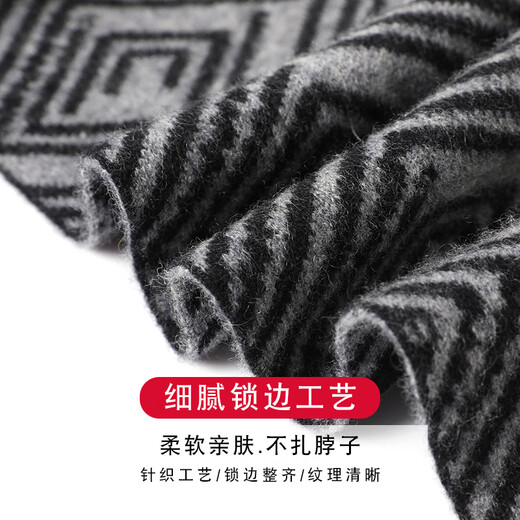 JIUJI 100% pure cashmere scarf men's short 2025 winter gift for husband and boyfriend male student's day small scarf gray (short style)