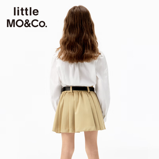 Little MO&Co. children's clothing 25 spring new style girls college style pure cotton long-staple cotton long-sleeved shirt shirt white 140 140/68