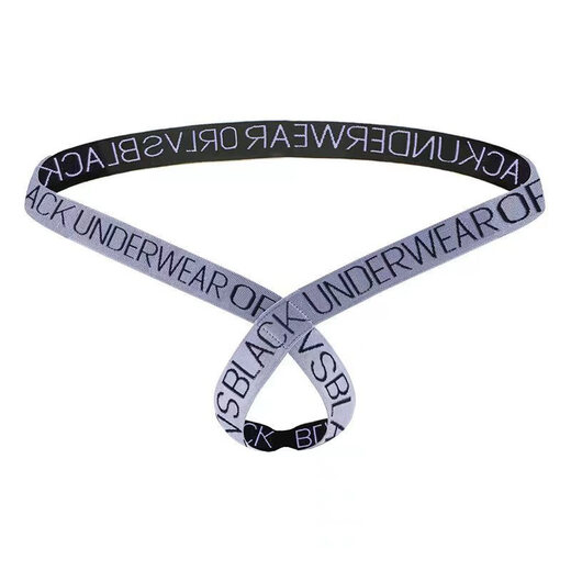 ORLVS Men's Thong Hollow Sexy Sexy Rings Muscular Men's Big Single Underpants Bondage Straps Farm Cow 1m White M