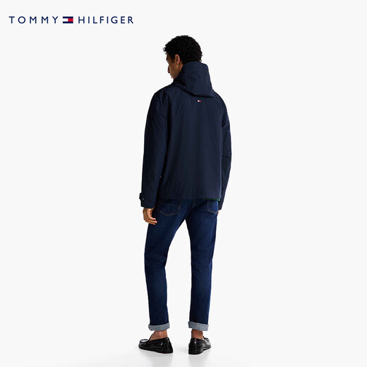 Tommy Hilfiger packable autumn and winter men's American retro casual lightweight portable hooded cotton jacket
