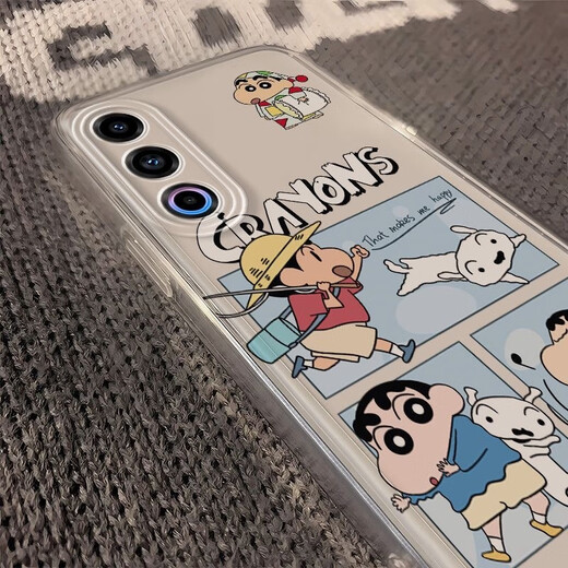 Cow Shell Store Crayon Shin-chan Meizu 21 mobile phone case all-inclusive anti-fall Meizu 21Pro new cartoon male Meizu 21 Crayon Shin-chan Autumn Tour Angel Eyes-Transparent