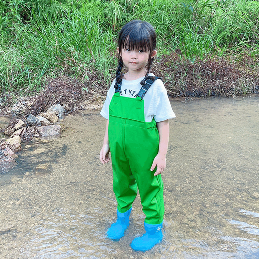 Women's waders, children's one-piece water play overalls, sand clothes, rain pants, rain boots, men's and women's waterproof pants, children's orange overalls 20, height 120-shoe size 30