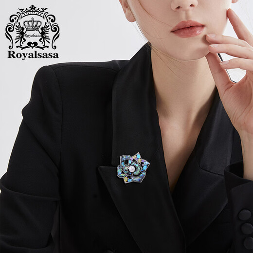 Royal sasa royal sasa small fragrance camellia brooch light luxury elegant brooch temperament corsage high design sense accessories for women