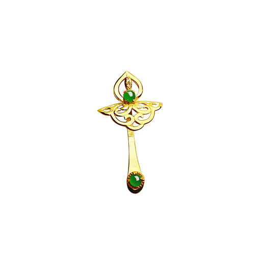 OEMG18k gold safety buckle buckle retro pattern buckle head inlaid with beads beeswax white jade pendant clip accessories It is not recommended to install it by yourself, you need to weld and reuse the beads