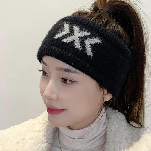 Yumu Juxin autumn and winter men and women warm headband running hat headband sports ear protection cold headband forehead protection running headband black