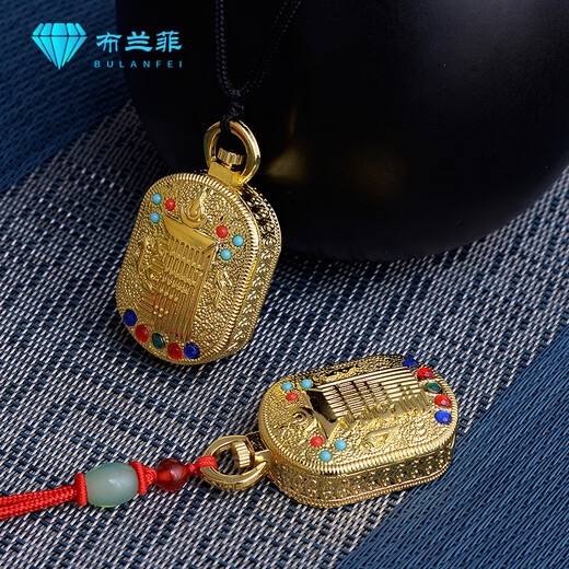 Xin Heming's necklace that can hide things, Tibetan style ten-phase free hollow Gawu box pendant, can be opened to hold things and carry things with you, silver + red, jade bead rope