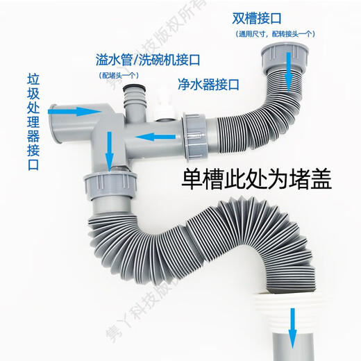 ISE Baker's Bass garbage disposer drain pipe anti-odor, anti-blocking, anti-backflow, anti-overflow Westem single-slot anti-odor upgraded model