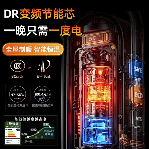 Xiaomi Guoba's new graphene household energy-saving air heater winter electric heating bedroom large-area export to domestic sales Ai smart flame 200 whole-house heating variable