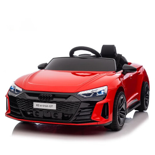 Fun baby Audi RS-GT children's electric car four-wheeled children's remote control car can sit on baby stroller toy car can sit on people, four-wheel drive, white, all functions + leather seat