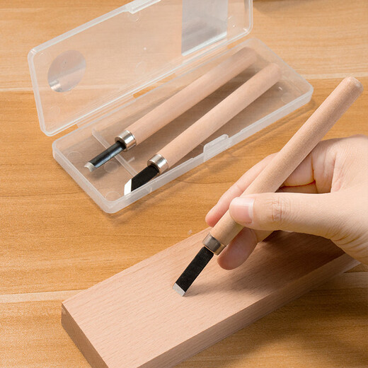 Jans printmaking tool set roller + Malian + wood mushroom material board painting wood engraving board glue board basic carving knife ink roller roller roller rubber beginner set five-piece carving knife set (comes with storage box)