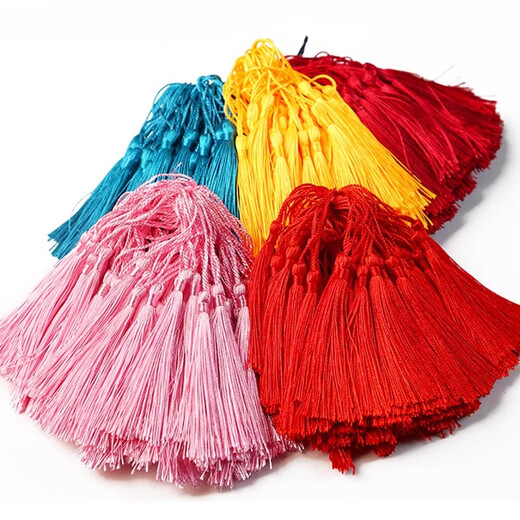 Decoration show colorful tassels tassels antique bookmarks with beads small tassels diy handmade materials red lantern gift box decoration hanging beard 50 colorful tassels 7.5cm long