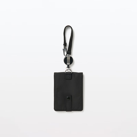 MUJI self-standing card holder with telescopic buckle lanyard bus card holder black