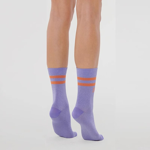 Wolford Wolford Fashion Sport 80D Fine Flash Stripe Mode Socken Frauen 48078 9885 Lila/Silber 36 37