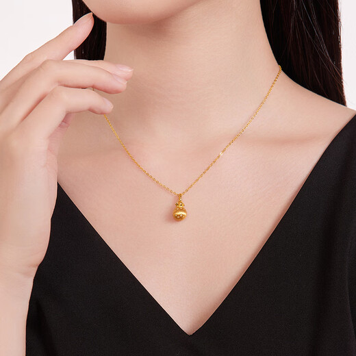 Safir birthday gift 18K gold enamel pendant female brushed lucky bag girlfriend birthday gift K yellow single pendant