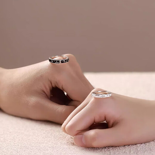 MZMZ Platinum Couple Ring PT950 Platinum Knot Engagement Fashion Pair Ring Valentine's Day Birthday Gift for Girlfriend Local Warehouse/Next Day Delivery - Light Luxury Prince and Rose Pair Ring