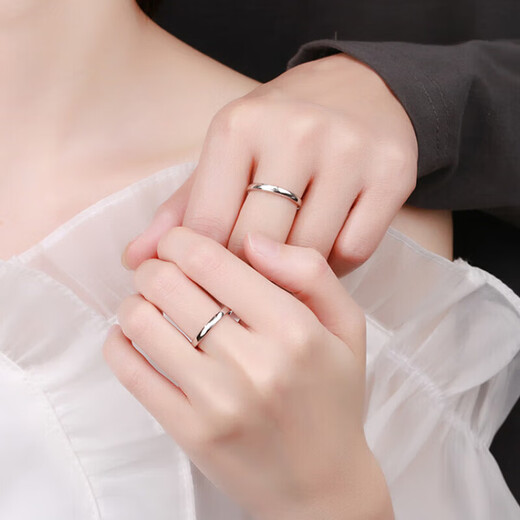 Grace Girl Twin Platinum Couple Ring PT950 Platinum Ring Rings Practical Heartfelt Birthday Gift for Girlfriend and Wife Platinum Arc Face Rings Closed-mouth Customization