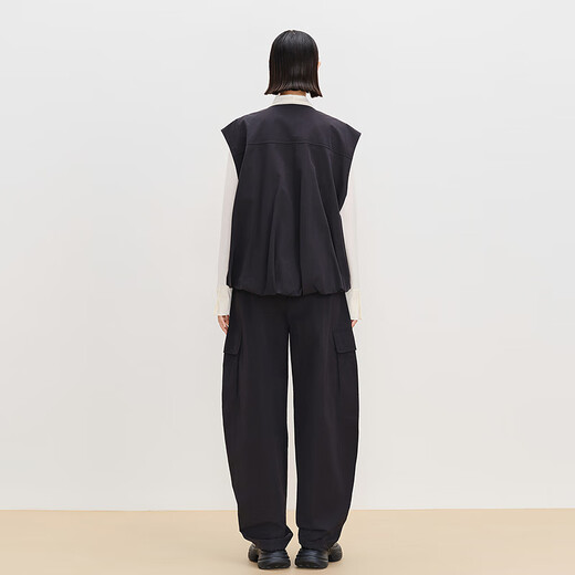 AUM (AUM) easy suit AUM spring new bud-shaped work-style vest black sickle pants black work-wear vest L