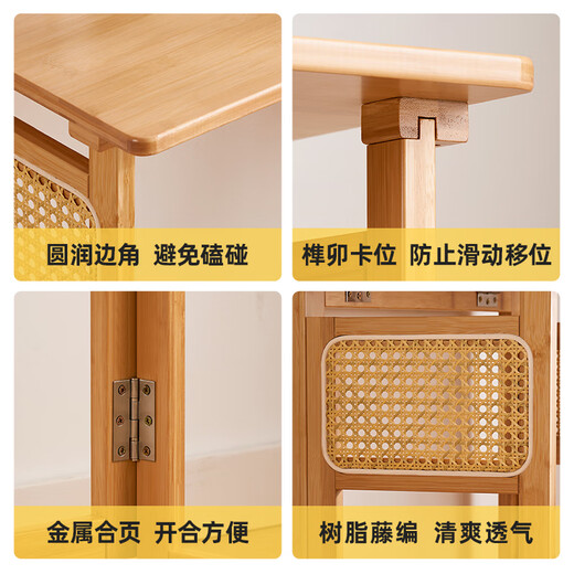 Bamboo garden bamboo folding study table and chair combination home complete desk bedroom small apartment computer table student writing table brown all-bamboo study table free installation