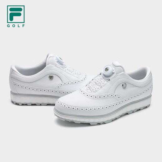 FILA Official Men's Shoes NOBLE Soft Spike Golf Shoes Premium Comprehensive Training Shoes Sports Shoes FILA White-WT 43