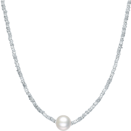 Saturday blessing broken silver pearl necklace young clavicle chain birthday gift X0513409 40+3cm