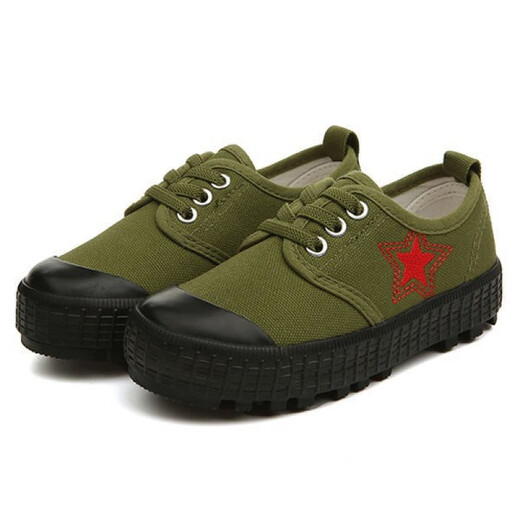 G.duck little yellow duck children's liberation shoes boys and girls summer camp military green camouflage canvas shoes children's labor insurance yellow rubber shoes army dark green military green 36 inner length 21.5 cm
