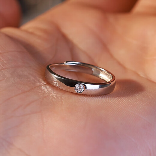 Pt950 platinum diamond men's ring plain ring live simulation diamond ring proposal wedding men's ring wedding ring for husband light luxury single-minded men's ring