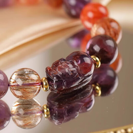 EVAIY Nine Purple Fire Tenglong Bracelet Women's Amethyst Bracelet New Year's Gift for Girlfriend Birthday and Valentine's Day Gift Nine Purple Fire Bracelet (10mm) One thing, one certificate