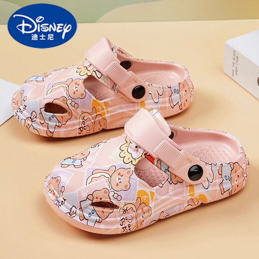 Disney (Disney) Sandals Sandals Детская лунная туфли лето 2025 г. Новые девушки тапочки в помещении дома без скольжения водонепроницаемые пляжные туфли розовые 24 25