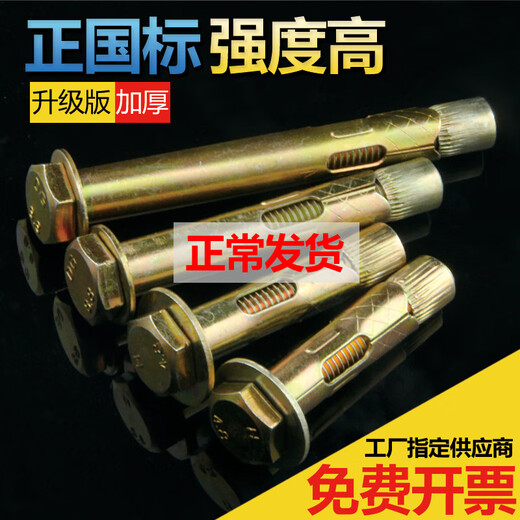 Jingxuan national standard external hexagonal internal expansion screw floor expansion deceleration belt explosion internal forced built-in expansion bolt m6m8 10*120 (12 pieces)