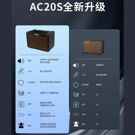 Zhuole (JOYO) Zhuole Excellent AC20S/AC40S Speaker Folk Electric Box Guitar Singing Outdoor Charging Portable Musical Instrument Audio AC-20S 20W Bluetooth Charging Speaker
