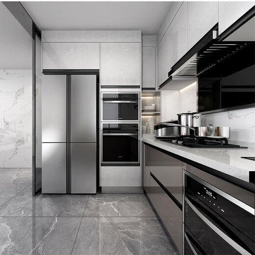 Gold Medal Kitchen Cabinet Integrated Kitchen Cabinet Stove Integrated Quartz Stone Countertop Cupboard Cabinet Kitchen Furniture Decoration Customized Prepayment