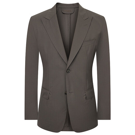 Anniversary Bird Suit Men's Spring New Men's Machine Washable Wool Business Formal Double Slit Suit and Trousers Suit Brown Plain Plain Face 52 B(185/108) /Please note waist or trousers