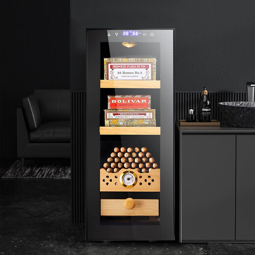 Bacchus humidor constant temperature and humidity control humidifier box mini small household solid wood cedar wood embedded pure culture naked (vertical mini-1 naked care + 2 box care) BWH-35D3